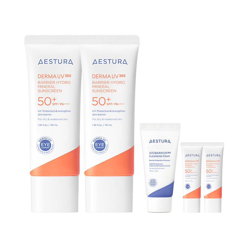 [더블]더마UV365 장벽수분 무기자차 선크림 40mlX2개 SPF50+ PA++++(본품1개 용량 추가 증정)